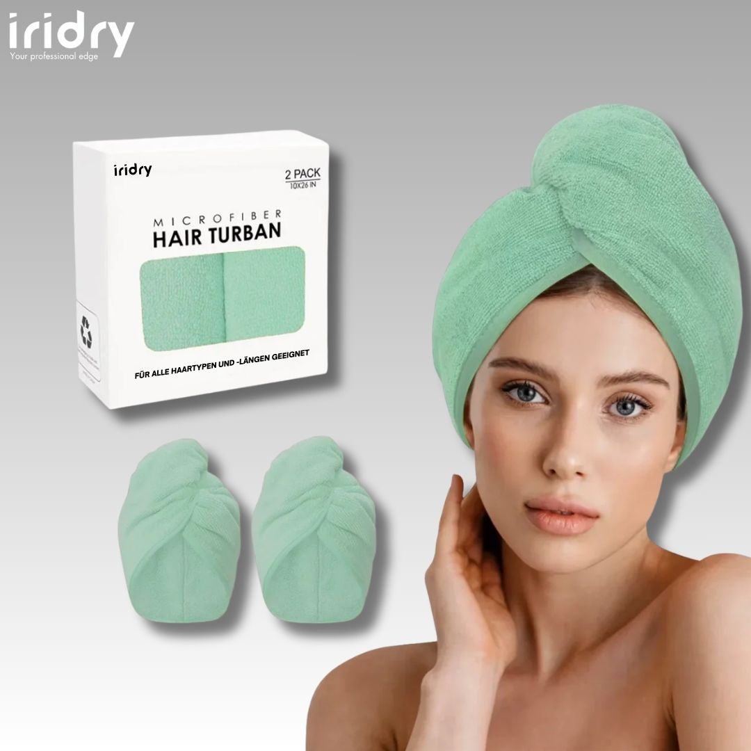 Mikrofaser-Haarturban-Handtuch-grün